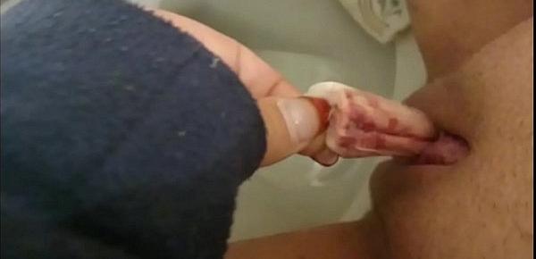  Pissing in the toilet and playing with bloody tampons (compilation)